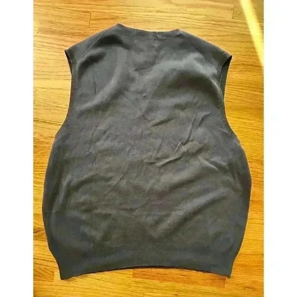 Vintage 90s Sweater Vest V-Neck Navy Blue Red Pony Preppy Academia l SIZE XL - Picture 5 of 6